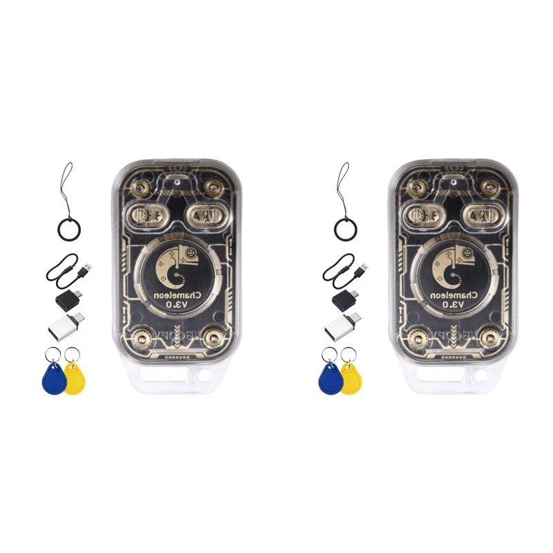 Smart Portable 2X Chameleon V3.0 RFID Smart Chip Reader Emulator+UID/CUID Keychain 125K 13.56M ID IC Card Tag Copyer NFC Read