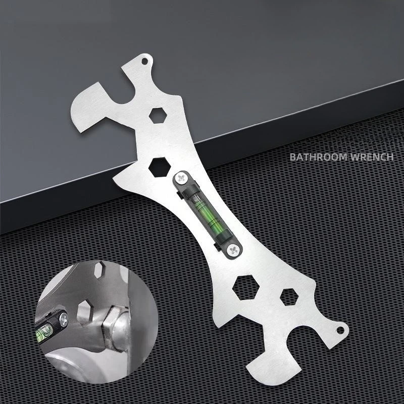 Special Wrench Tools with Level Shower Faucet Installation Bathroom Multifunctional Level Wrench Ruler Distance Measuring Tool