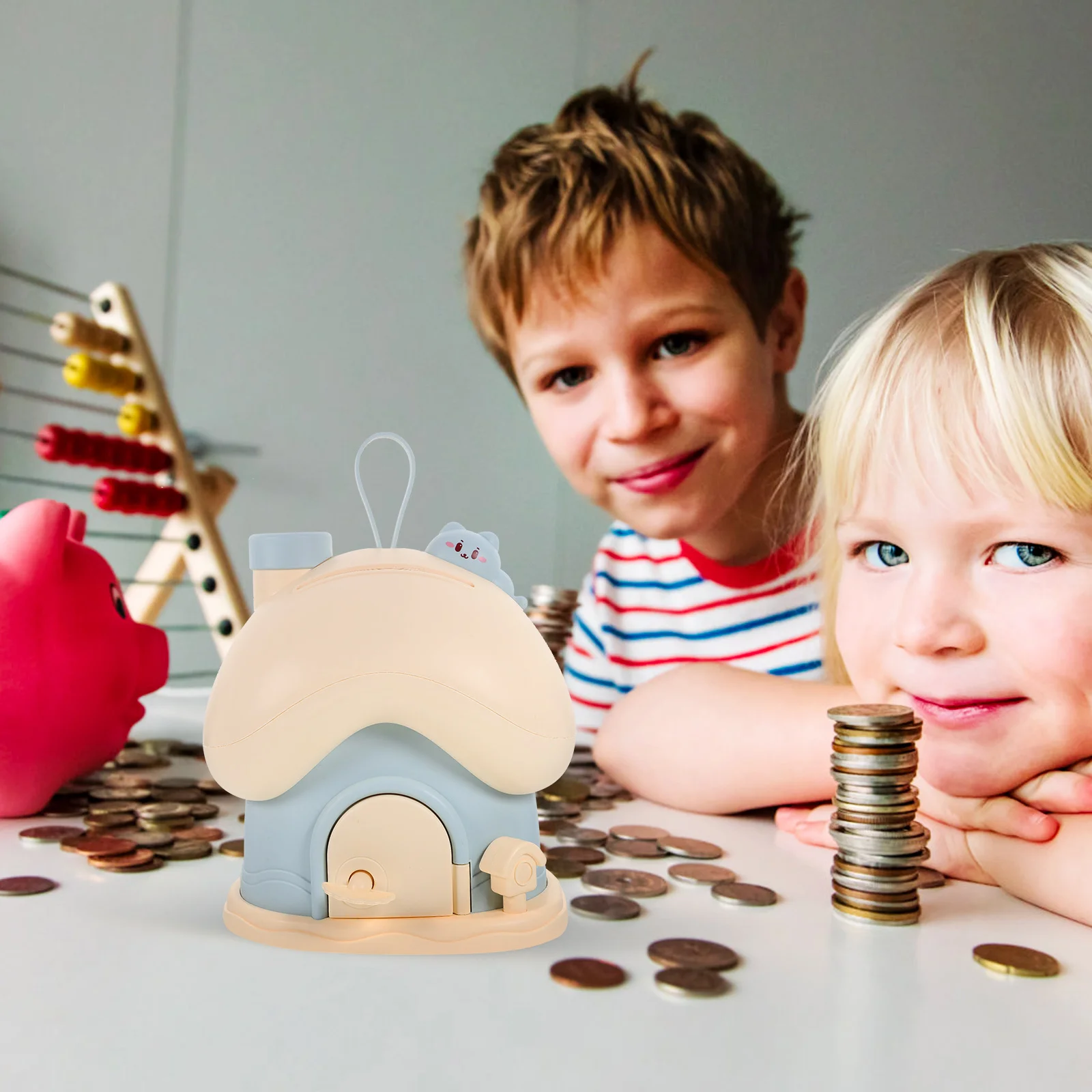 

Mushroom Money Bank Cute Cartoon Piggy Bank Large Capacity Coin Container Saving Jar for Kids Girls Birthday Gift Decorative