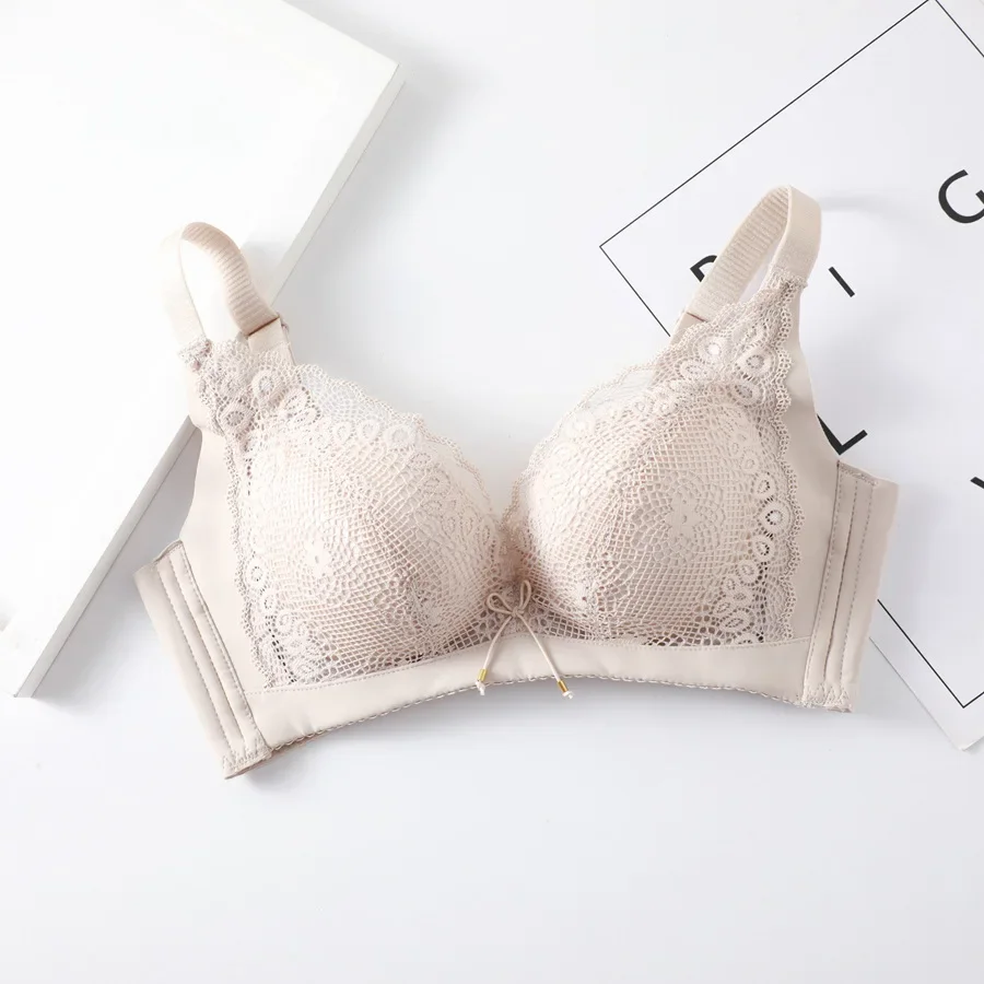 2023 New Women\'s Push Up Bra Sexy Small Lace Bra Soft Seamless Cotton Comfortable Gathering Underwear Anti sagging