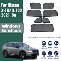 For Nissan X-TRAIL T33 2021-2024 XTRAIL Rogue Magnetic Car Sunshade Front Rear Windshield Frame Curtain Side Window Sun Shade