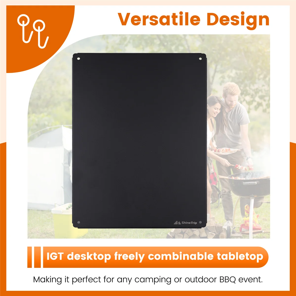 

AA85 Table Top Free Combination Table Plate Carbon Steel Expandable Unit Board Camping BBQ Table Board