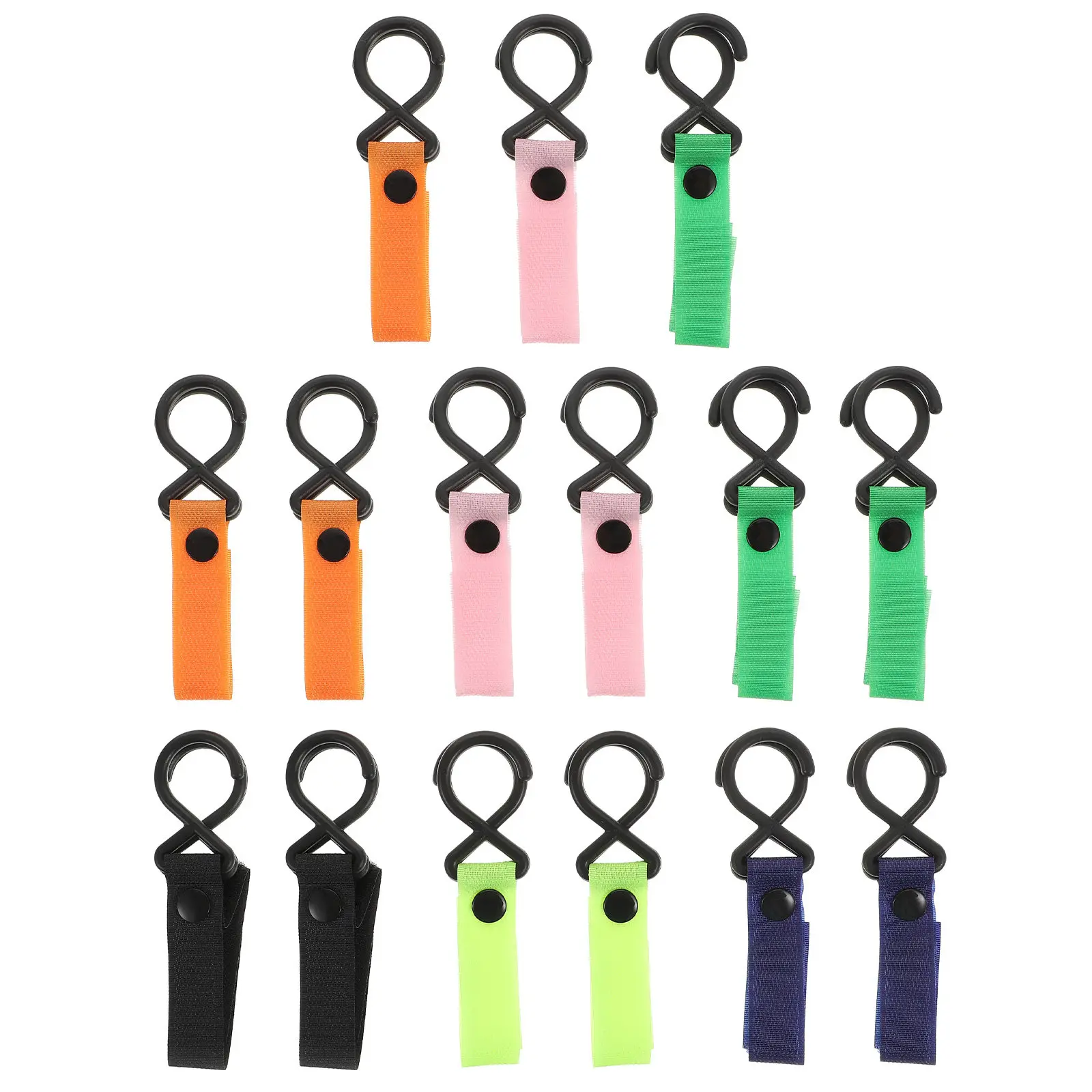 15Pcs Multipurpose Stroller Hooks Strengthened Non-Slip Hangers for Baby Carriages Walkers Wheelchairs Food Groceries Transport