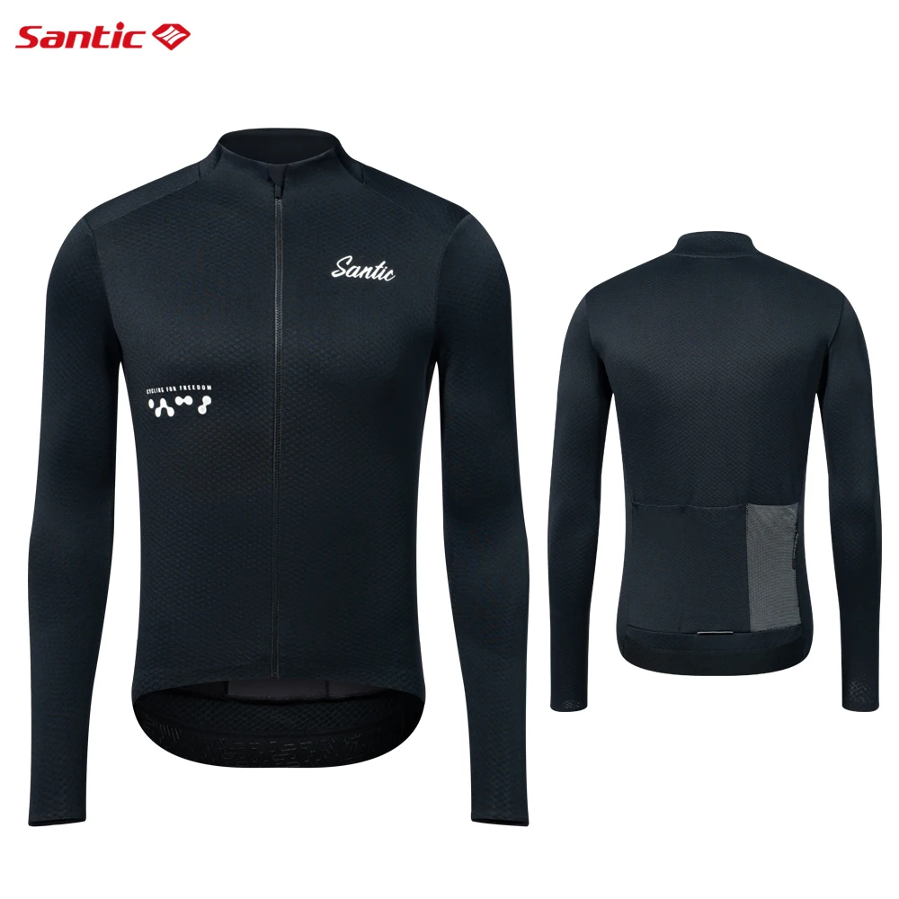 

Santic Men's Winter Cycling Jerseys Windproof Keep Warm Bike Jackets Cycling Clothing Reflective WM24C0117