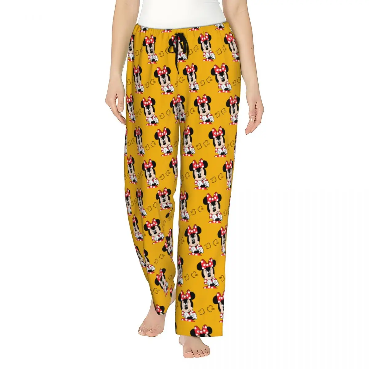 

Womens Cartoon Animation Minnie Mouse Pajama Pants Custom Print Sleep Sleepwear Bottoms with Pockets