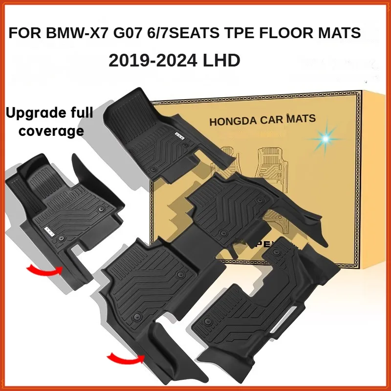 

TPE Floor Mats For BMW X7 G07 6 Seats 7 Seats 2019-2025 Waterproof Anti-Slip Custom Fit All-Weather Full Coverage