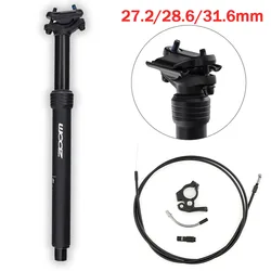 ZOOM Bicycle Dropper Remote Control Telescopic Seatpost 27.2/30.9/31.6mm MTB/Gravel Bike Suspension Seat Post Internal Wiring