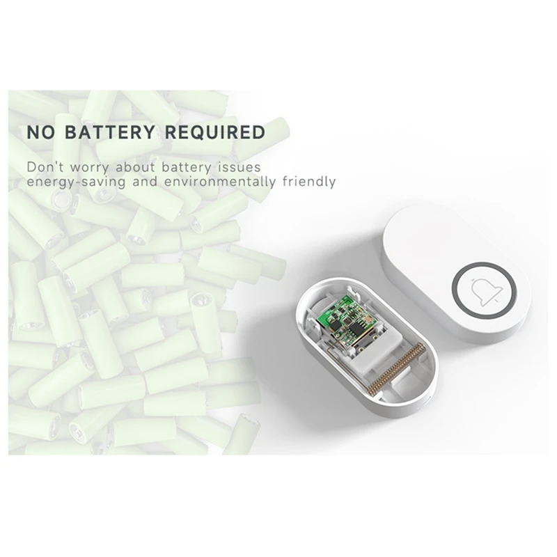 ใหม่ไร้สายกลางแจ้ง Smart Home Doorbell 60 ริงโทน Loud Volume Home ยินดีต้อนรับกันน้ําไม่มีสายไฟ EU-PLUG