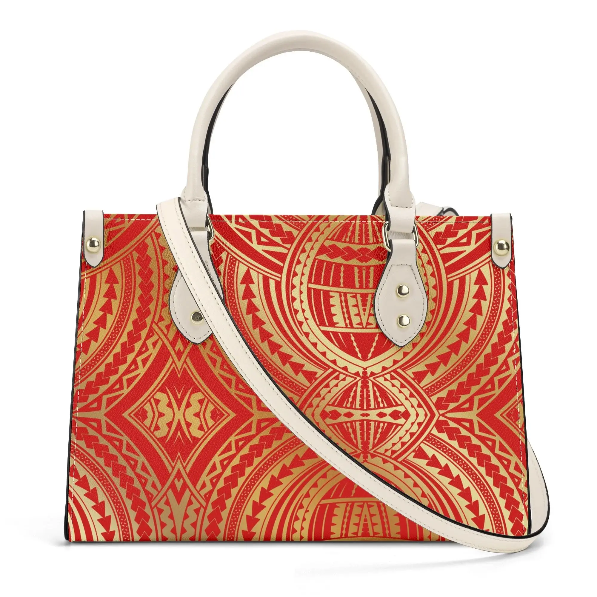 

Stylish Ladies Large Capacity Pu Handbag Temperament Shopping Travel Crossbody Women'S Bag Polynesian Pacific Popular Print