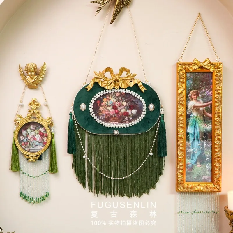 Elegant Retro Forest Handmade Vintage Frame Carved Decorative Painting Decorative Painting Dining Room Bedroom Corridor Wall Art