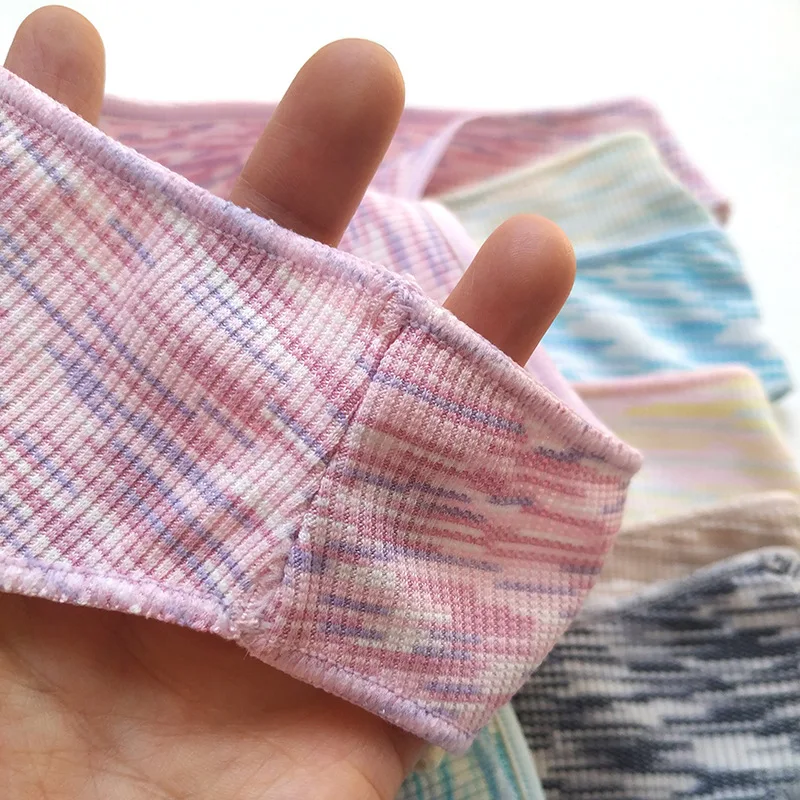 1 Pcs Seamless Women's Cotton Ribbed Low Waisted Thong Women's Sexy Bikini 6 Solid Color Girls S-XL Underwear