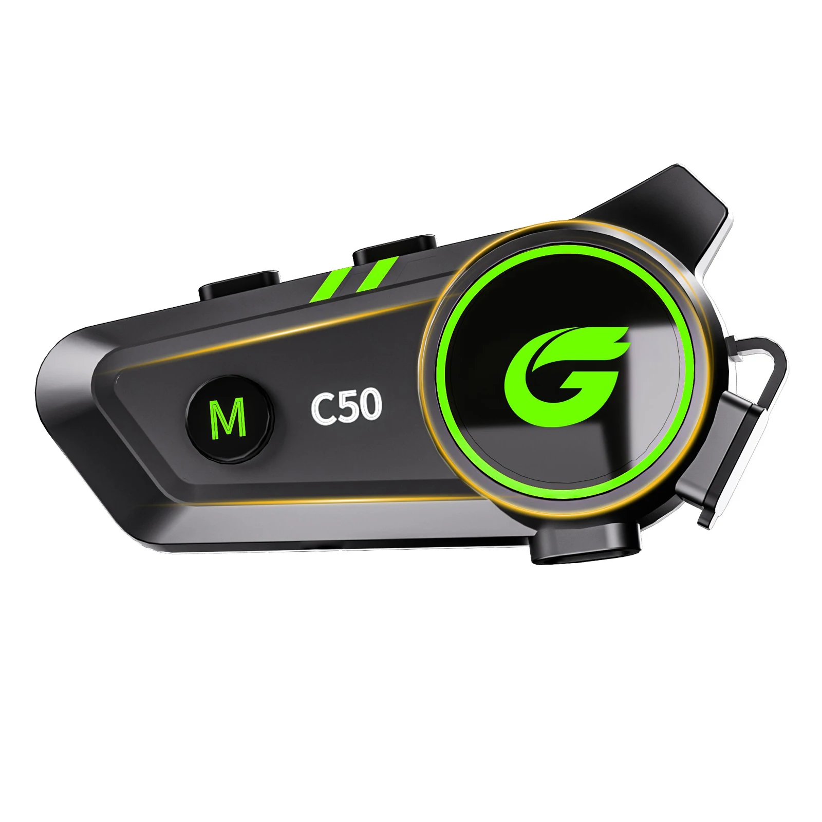 

C50 Мотоциклетный шлем BT-гарнитура со стереозвуком 2 гонщики 1000 м Коммуникационные колонки для внутренней связи IP67 Водонепроницаемые (1 упаковка)