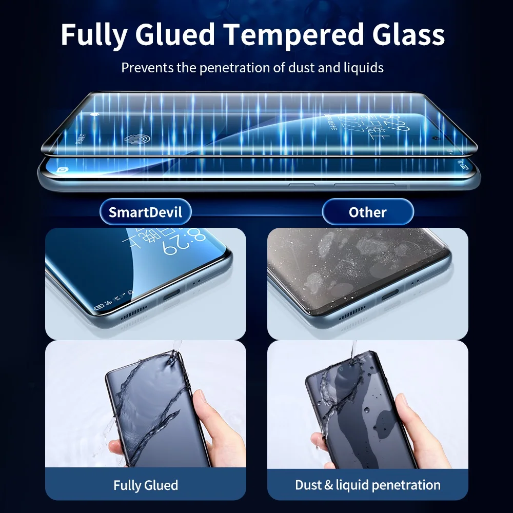 SmartDevil Fully Glued Screen Protectors for Xiaomi Mi 12 13 Pro 12S Ultra 12X Mix4 Full Glue Glass HD Install Tool Quick Unlock