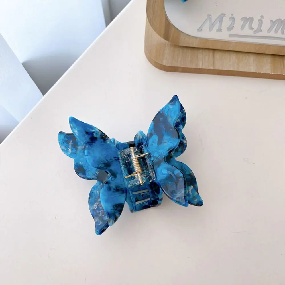 

Bilayer Double Layer Butterfly Hair Claw Illusory Color Headdress Acetic Acid Hair Crab Clip Retro Korean Style Shark Clip Daily