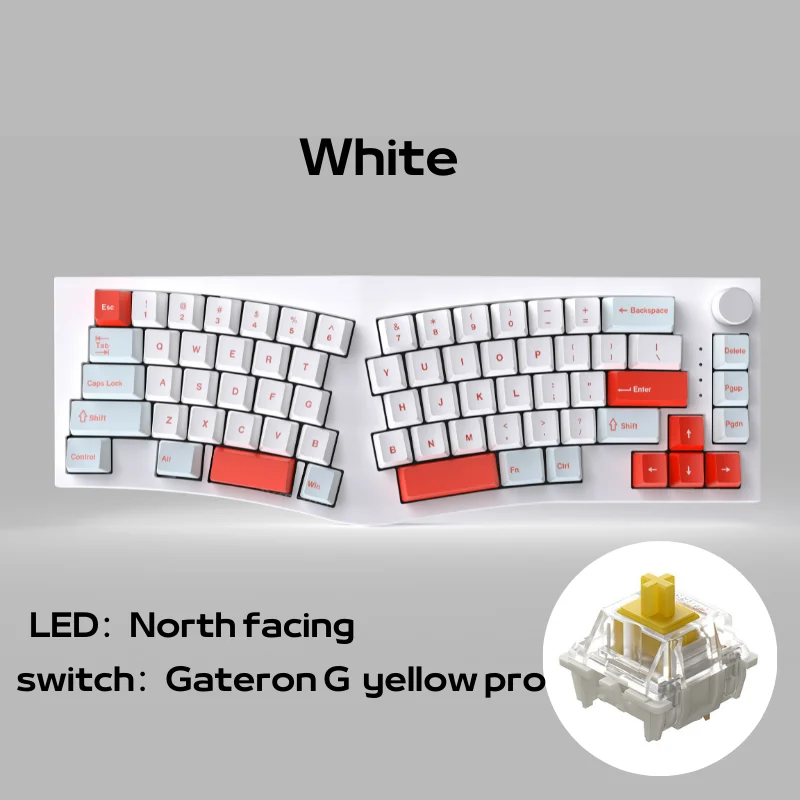 FEKER Alice 80 Mechanical Keyboard Ergonomics RGB South Or North Facing Light Hot Swap Tri-Mode Knob Switch Keycap Kit