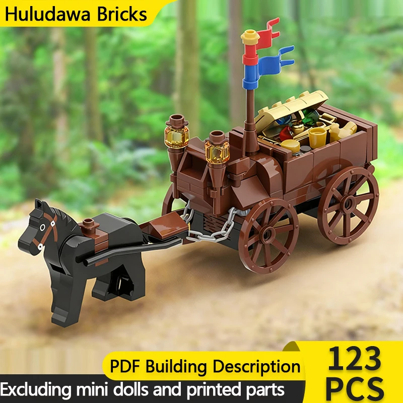 نموذج قلعة القرون الوسطى MOC قوالب بناء عربة نقل الكنز وحدات التكنولوجيا هدايا العيد للأطفال تجميع اللعب البدلة #1