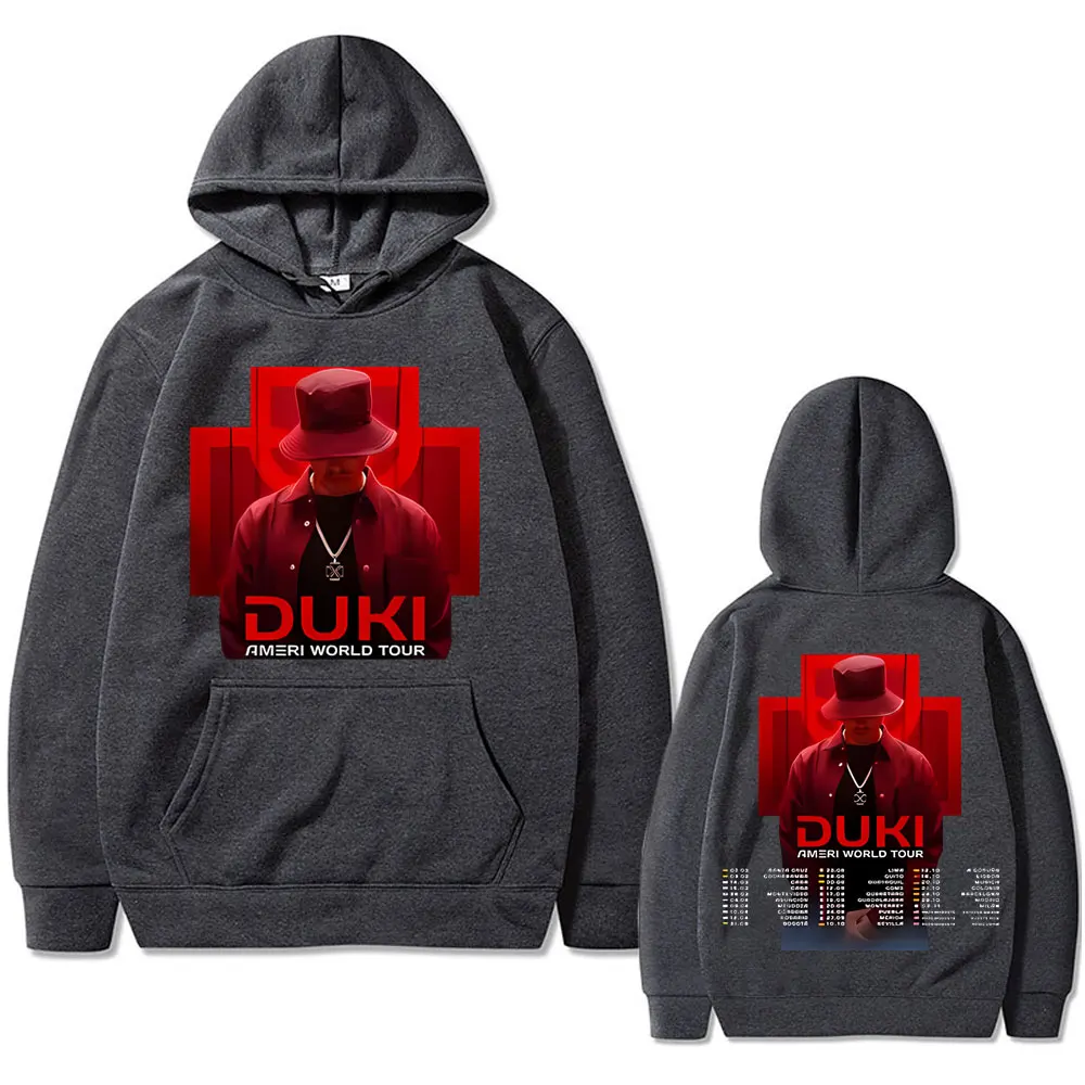 Rapper Duki Ameri World Tour Graphic Hoodie Men's Vintage Streetwear Oversized Sweatshirt Men Women Fashion Hip Hop Tracksuit