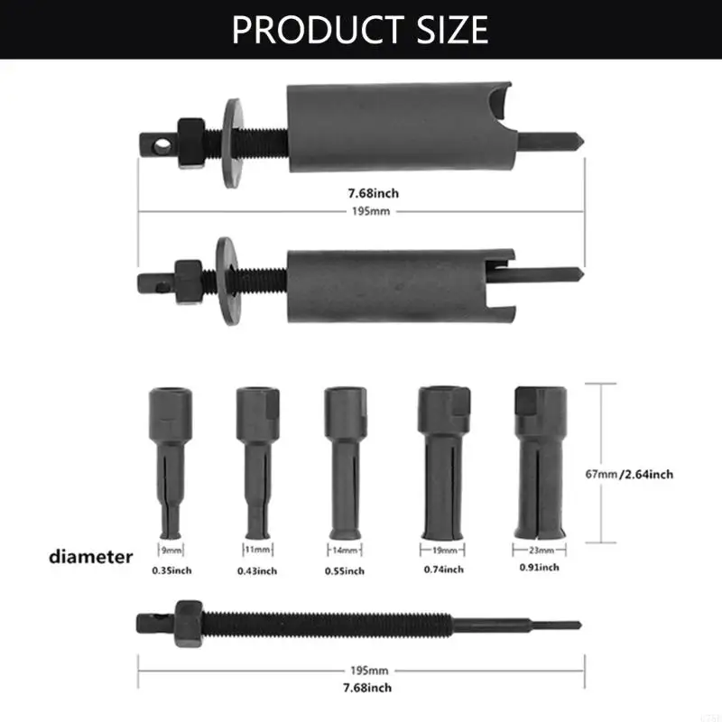 Penarik bantalan sepeda motor U75E, 12pcs alat pelepasan bantalan internal dari 0,35 inci (9mm) hingga 0,91 inci (23mm)
