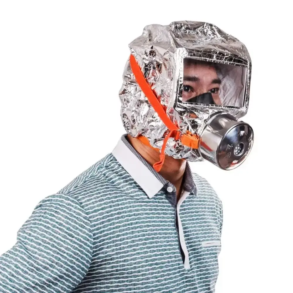 Multi-Layered Filter Fire Escape Mask Fireproof Filter Easy-Fit Hood Smoke Filter Respirator Self-Rescue Breathing Apparatus view 2