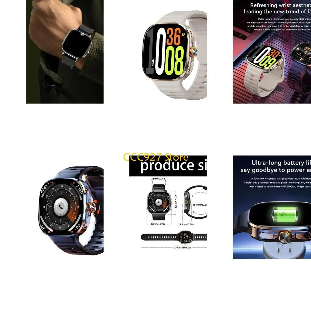 

B03F Full Screen Smartwatch Phone Card Support Rugged Plastic Aluminum Design