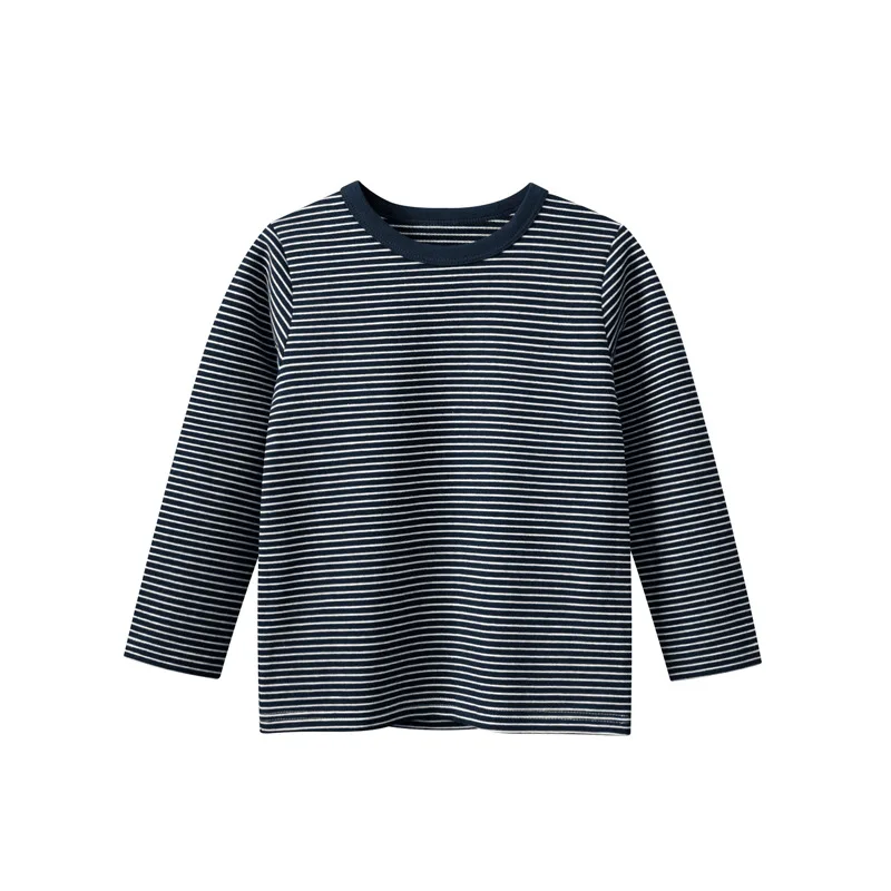 Children's Spring Korean Edition New Boys Striped Long sleeved T-shirt Children's Bottom Thick