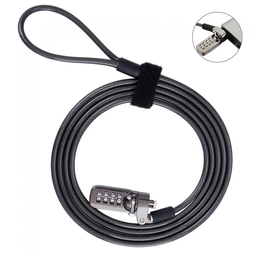 

6 Foot Universal Resettable 4-Digital Lock Combination Laptop Lock for Notebook / Projector / Other Devices