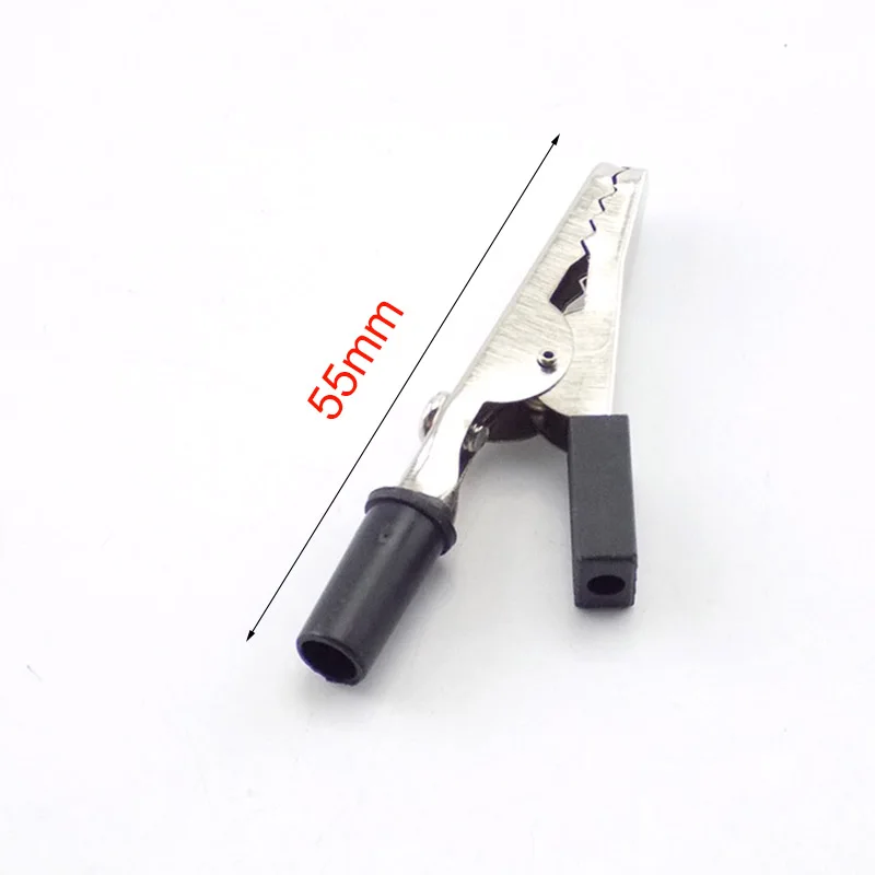 Plastic Handle Jacaré Clips, Crocodile Battery Test Connector, Probe Metal Clips, 50mm, 10 Pcs