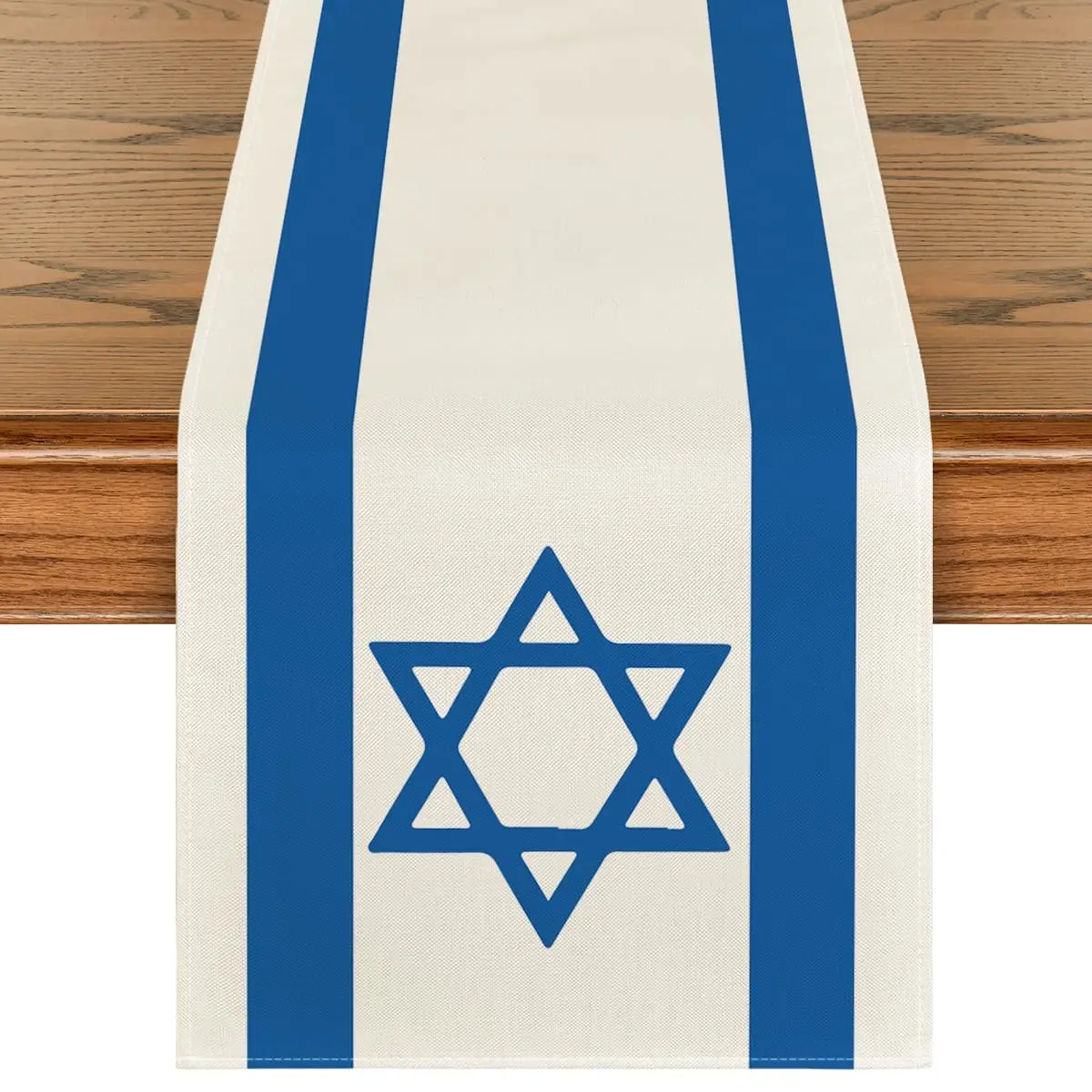

Hexagram Hanukkah Table Runner, Star of David Jewish Chanukah Holiday Kitchen Dining Table Decoration for Home Party Decor