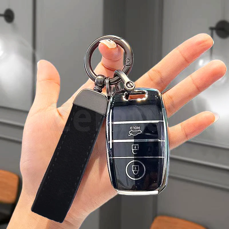 3 Buttons For Kia Cerato Optima K5 RIO Picanto Soul Sorento Sedona Sportage K2 K3 K4 TPU Fob Keychain Car Smart Key Case Cover