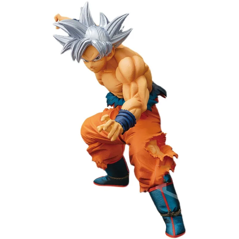 Bandai Original Anime Figures Dragon Ball Super MAXIMATIC Son Goku Silver Hair Action Figure Collectible Model Toys for Boys