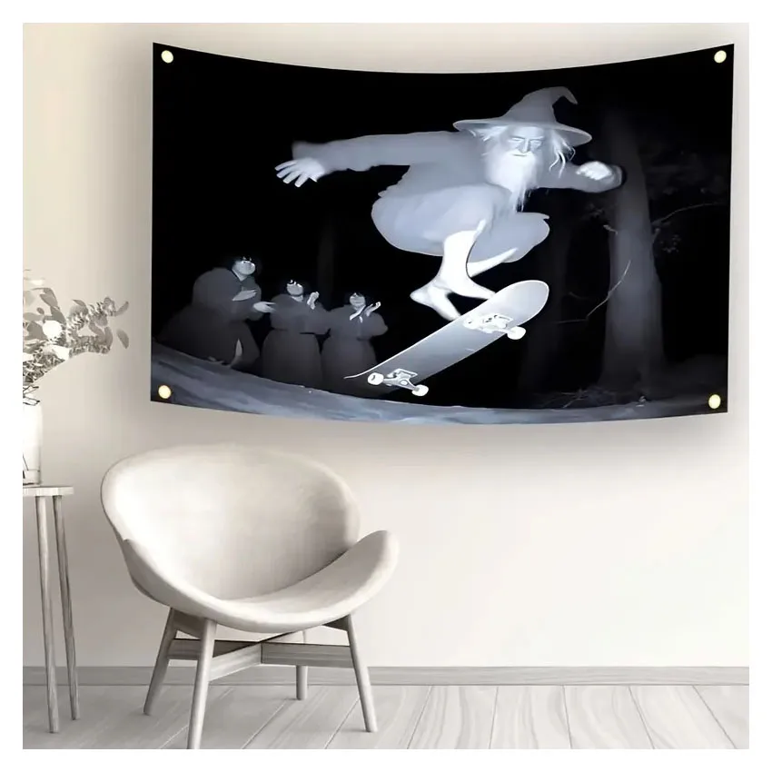 معالج لوح التزلج العلم راية 3X2FT البوليستر المطبوعة السيارات المرآب الديكور في الهواء الطلق نسيج مع الحلقات النحاسية