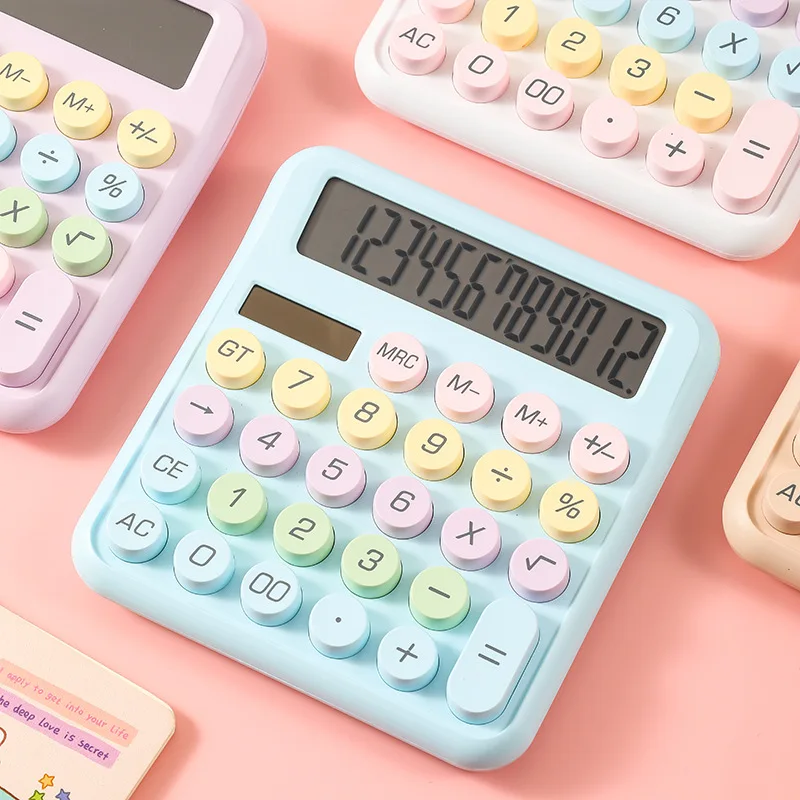 Dopamine Calculator Large Screen 12 Digit Display Calculator Good-looking Large Button Computing Machine For Office School