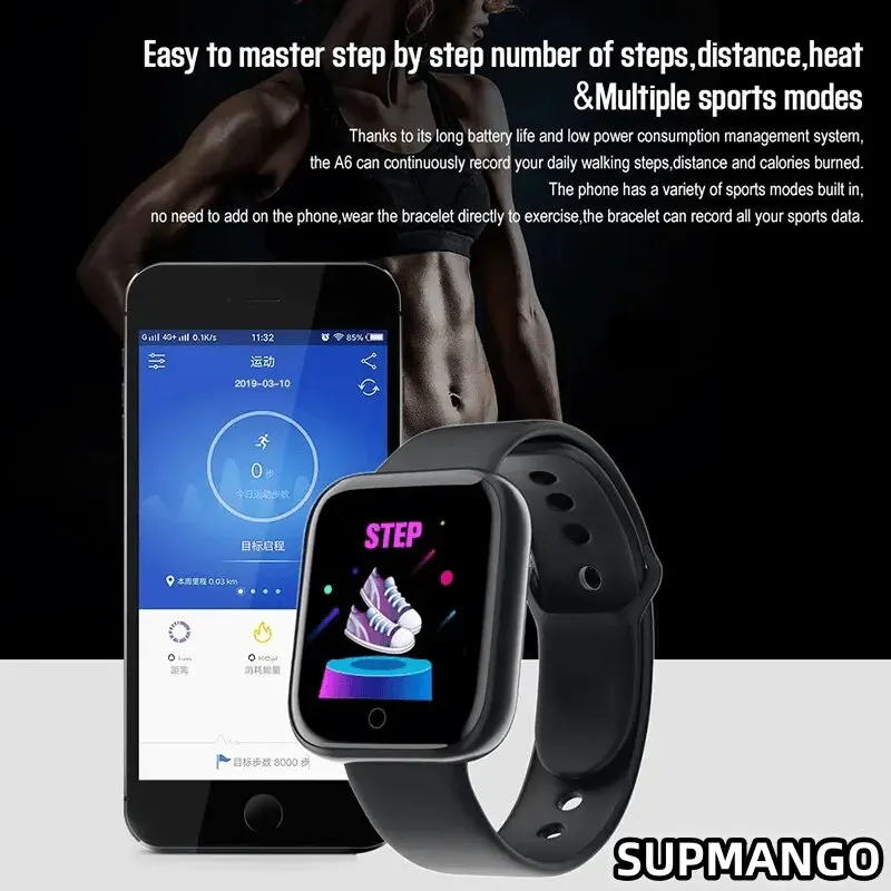 Y68 Real Step Count Fashion Smart Sports Watch Fitness Tracker Sports Watch Android IOS Smart Bracelet