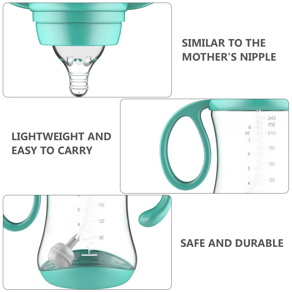 

Силиконовая бутылочка с широким горлышком 360° ° Термостойкая бутылочка для кормления новорожденных