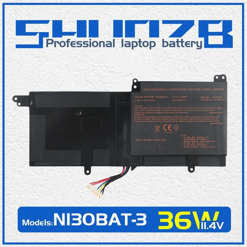 

SHUOZB N130BAT-3 Laptop Battery For Clevo N130BU N130WU N131BU N131WU NP3130 6-87-N130S-3U9A InfinityBook Pro 13 14 3ICP5/62/72