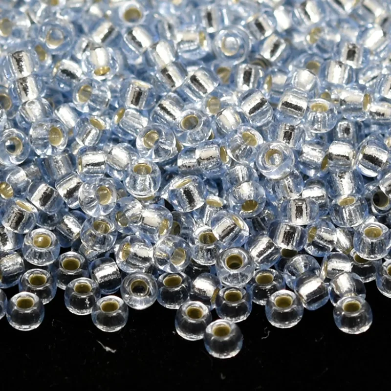 Japan Miyuki Round Beads Transparent Sliverline Round Rocailles Glass Seed Beads for Jewelry Making