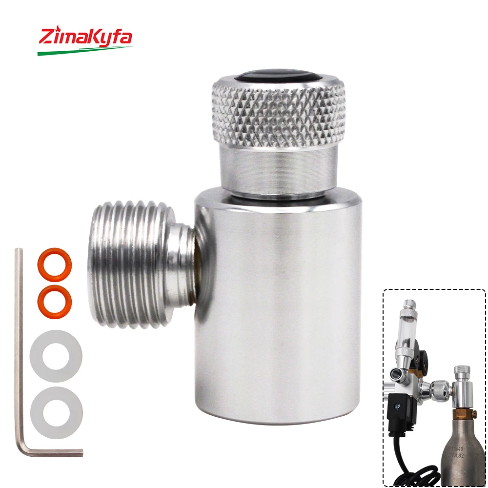 Metal Filling Adapter From Tr21-4 CO2 Gas Cylinder Tank Connector Kit for Sodastream to W21.8-14 Aquarium Homebrew Regulator