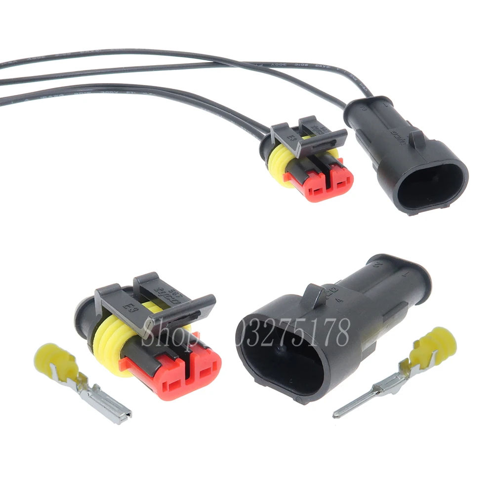 1 Set 2 Pin 282080-1 282104-1 Car Outline Lights Wire Harness Waterproof Male Female Docking Socket Auto Cable Connectors