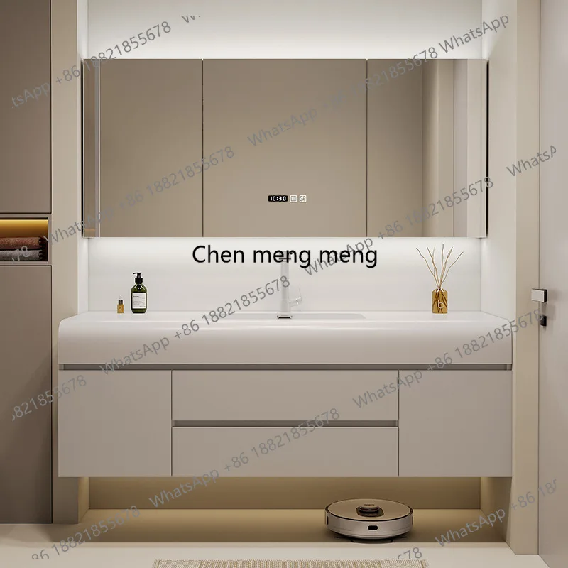 

Arc-shaped Sink Bathroom Cabinets Chimei Stone Integrated Basin Bathroom Cabinets Combination Storage Furniture Kast