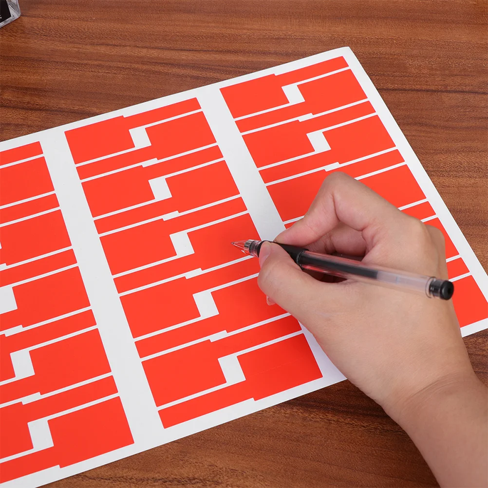 10Pcs A4 Self-Adhesive Sticker Cable Labels Tags Red Flexible Smooth Bright Safe Pollution-Free for Wiring Projects