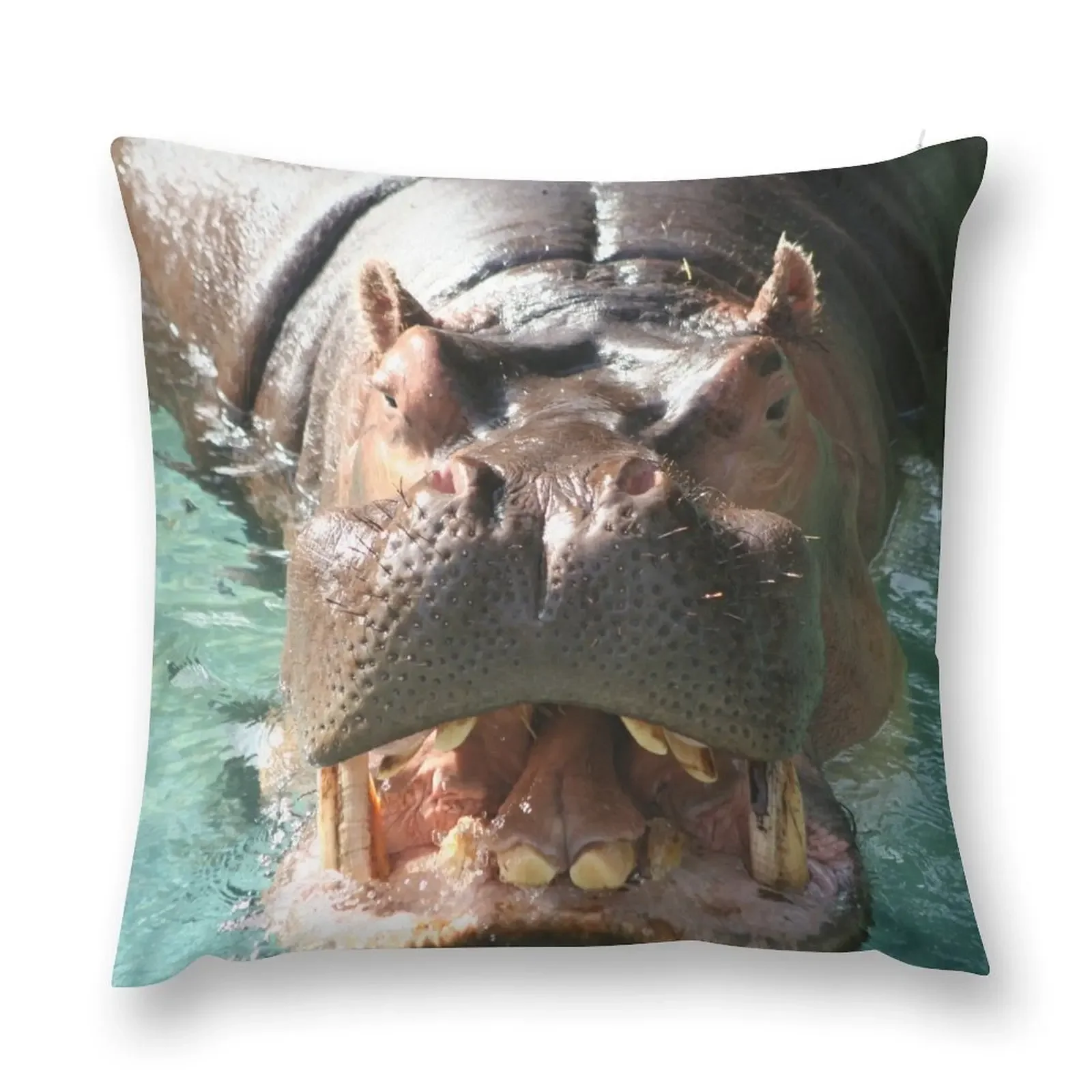 Hungry Hippo Throw Pillow Sofa Covers For Living Room Pillowcases Bed Cushions Throw Pillow Covers pillow