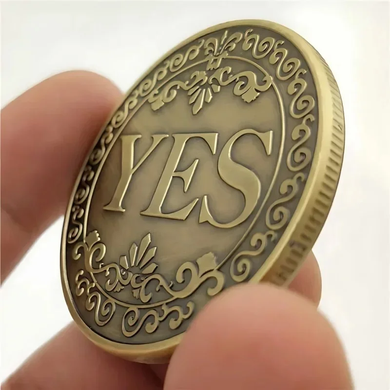 

Yes No Decision Coin - 1PC Bronze Vintage Good Luck Commemorative Coin Game Prop Collection Decoration Crafts