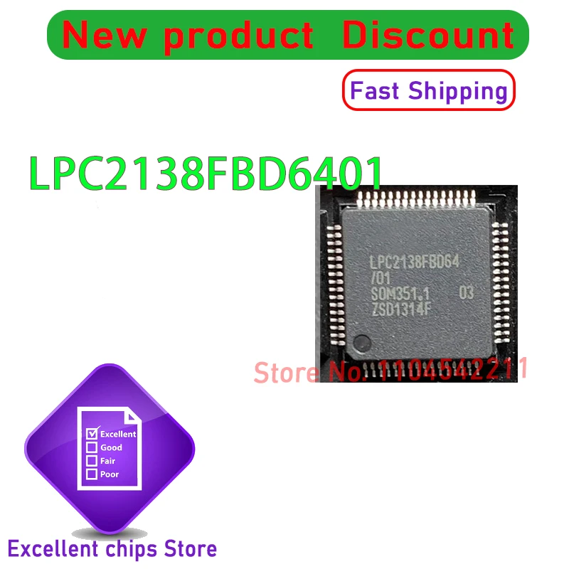 

(5-10 шт.) 100% новый набор микросхем LPC2138FBD64/01 LPC2138FBD64 LPC2138 LQFP64