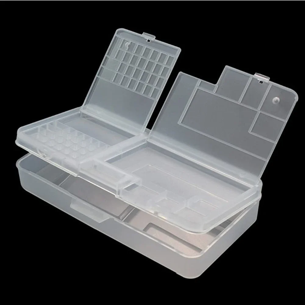 Transparent Rectangle Plastic Storage Box For Mobile Phone Motherboard IC Parts Repair Tools Container Collector Tools Container