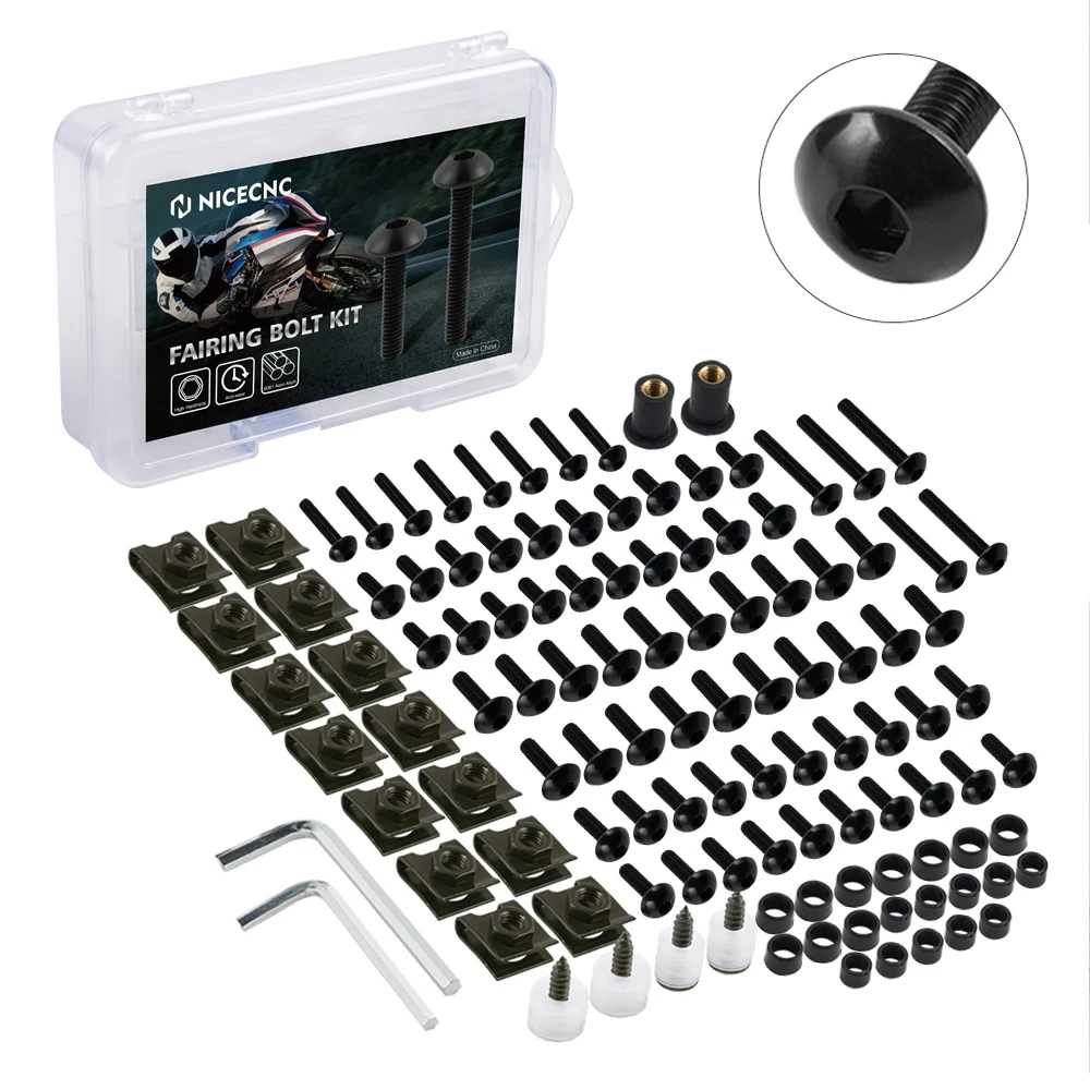 155PCS Motorcycle Fairing Bolts Screws Nut Complete Kit For Suzuki GSXR600 GSXR750 GSXR1000 GSXR1100 GSX600F 750F 1100F 1300R