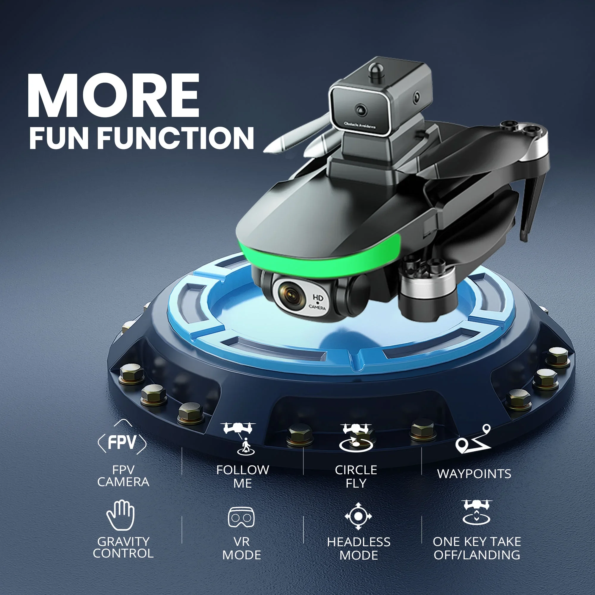 WeFone S5S 6K UHD Foldable Drone, RC Quadcopter, Brushless, Optical Flow, Waypoint Flight,C0.