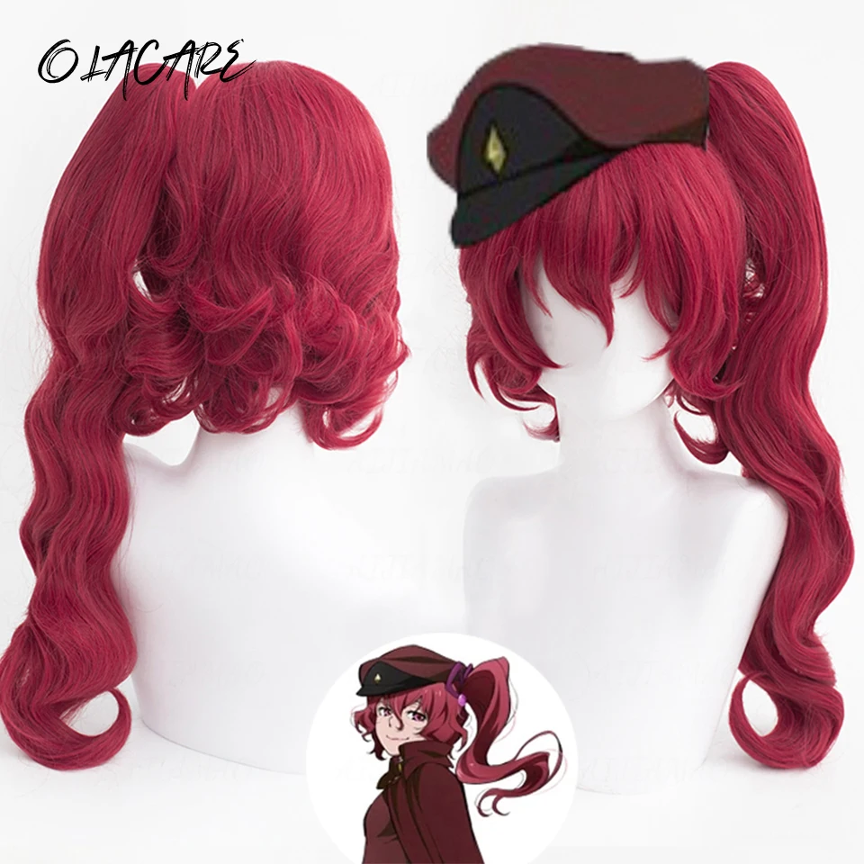 

Synthetic Long Wave Red Wigs For Women With Bangs Natural Dark Roots High Quality Heat Resistant Fiber Wig Hair Tail Dyed Black