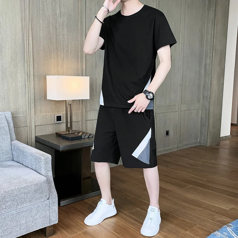 

Casual Sportswear Set Men's Summer 2025 New Sli ort Pants Matching ort Sve irt And orts Youth Polyeste...