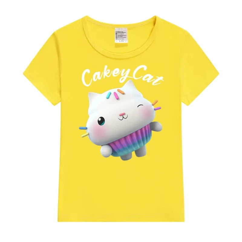 

Kawaii Gabi Dollhouse Children's T-shirt Girls' Clothing 3 To 12 Year Old Rabbit Pattern Top Birthday T-shirt Summer T-shirt