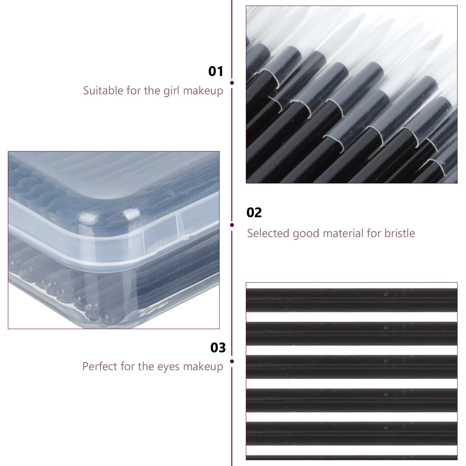 50 قطعة من فرشاة المكياج، فرشاة تحديد العيون، مقبض شعيرات مدمج محمول ممتاز لتطبيق تحديد الشفاه السائل الموحد #5